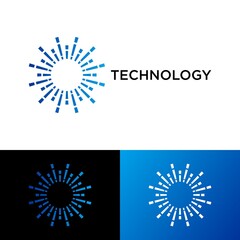 Collection of technology connection logo design modern with abstract dot, Blockchain, molecule and system graphic design vector illustration. Symbol, icon, creative.