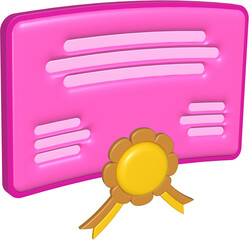 Certificate With Golden Seal and Ribbon