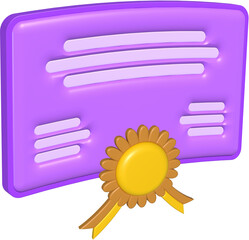 Certificate With Golden Seal and Ribbon