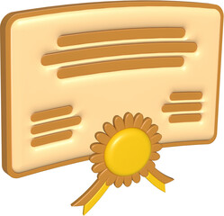Certificate With Golden Seal and Ribbon