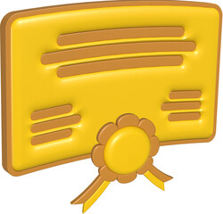 Certificate With Golden Seal and Ribbon