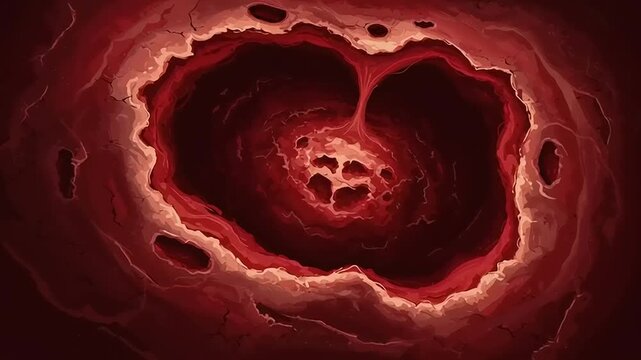 Clogged Artery with Plaque Buildup Inside.