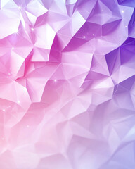 Fototapeta premium Lavender gradient template with a central polygon filled with soft hues. Star icons are scattered in the top-right, with text space along the bottom