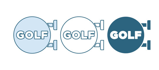 Blue Golf sport club icon isolated on white background. Vector