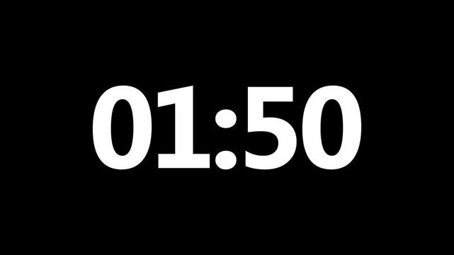2 minutes countdown, 2 minute timer countdown animation, suitable for concepts animation on  black background. 120 seconds 0 seceond countdown timer animation ....