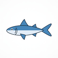 Fototapeta premium Stylized flying fish icon with wings isolated on transparent background