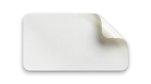 White rounded paper sheet with folded corner isolated on transparent background