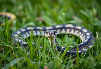 Obraz premium A view of a Viper in the grass