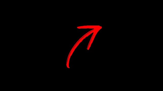 Direct your viewers exactly where they need to look with this bold and fluid hand-drawn red curved arrow.
