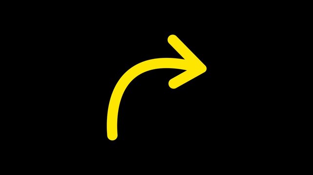 Clean, flat, design, yellow, directional, arrow, motion, graphic, ideal, for, social, media, marketing, user, interface, elements, and, creative, video, navigation, cues.

