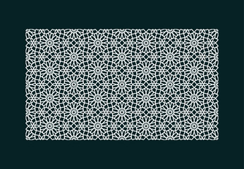 White floral lace pattern on dark background