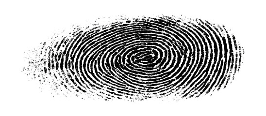 Grunge fingerprint texture background. vector ink splatters distressed brush stroke overlay. crime investigation fingerprint art print featuring damaged marks.