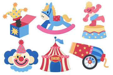Obraz premium A 2D illustration with a circus theme.