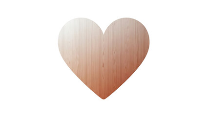 Wooden heart shape with gradient color isolated on a transparent background