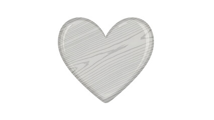 Wooden Heart Shape with Grain Texture isolated on a transparent background 2