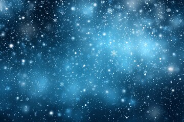 Obraz premium Snow falls softly in a blue winter night sky