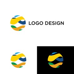 globe logo design vector inspiration