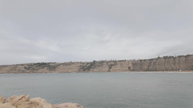 Waves crashing on Safi Beach in Morocco