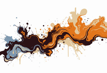 Dynamic Abstract Flow of Vibrant Colors in Fluid Motion Creating a Visually Striking Contrast With Energetic Waves and Gradient Swirls on White Background