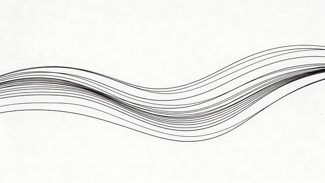 Abstract flowing lines creating a dynamic wave pattern on a white background