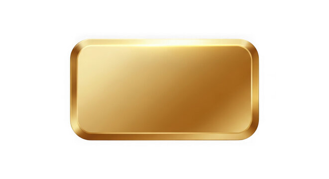 Shiny gold bar with rounded edges isolated on transparent background