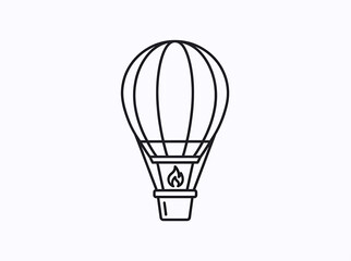 Obraz premium Hot Air Balloon Line Icon – Travel and Adventure Concept