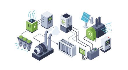 Obraz premium Smart Home Automation System with Renewable Energy and IoT Devices.