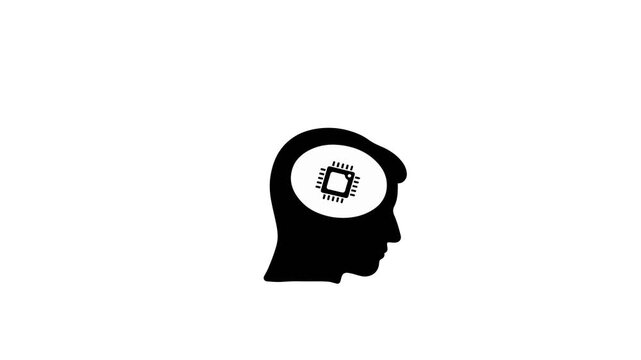 Brain Icon with CPU Chip