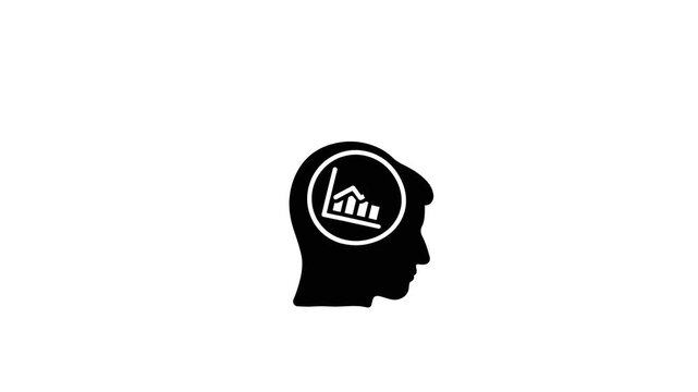 Brain Icon with Growth Chart