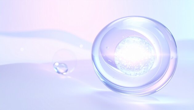 発光するリポソーム美容成分のイメージ ジェネレーティブAI