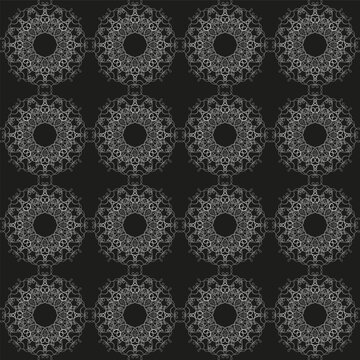 Seamless monochrome lace gray pattern