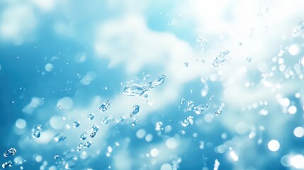 Gentle water droplets dance in the blue light, creating a dreamy, calming atmosphere perfect for relaxation and inspiration.