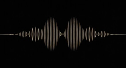 Minimalist Golden Sound Wave on Black Background