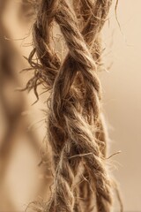Fototapeta premium Close-up of twisted rope texture for rustic decor and artisan design