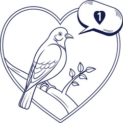 Heart Notification Environmental Sustainability Concept Vector Icon