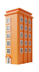 Naklejka premium Bright orange apartment building