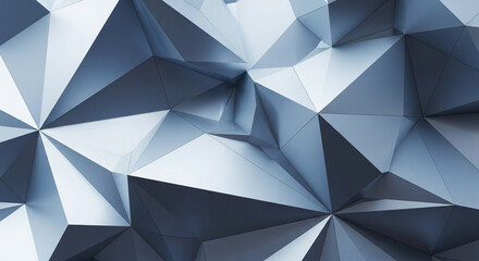 Obraz premium Geometric Crystalline Silver Blue Grey Pattern