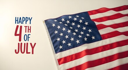 American flag on 4th of july celebration with patriotic text