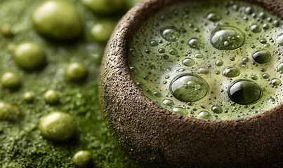 Popular green matcha tea ready  for ceremony