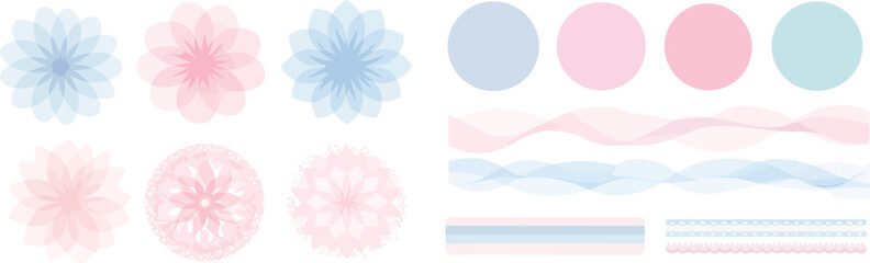 Geometric Guilloche Watermark Elements Collection for Certificates, Passports and Bank Design