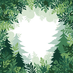 Naklejka premium green leaves frame