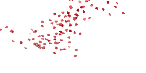Red hearts on transparent background. Valentine's day concept. 
