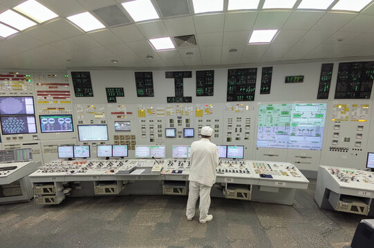 Block control panel of nuclear power plant in Kursk Nuclear Power Plant, Kurchatov, Russia, June 23, 2015