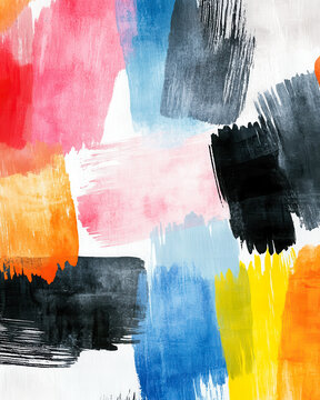 Artistic  template with watercolor textures and hand-drawn elements. Soft and creative