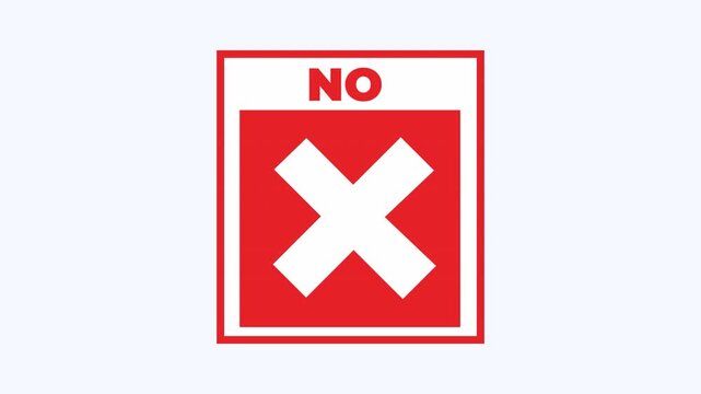Sign with the word no and a cross for indicating prohibition or restriction. Suitable for designs related to rules and regulations.