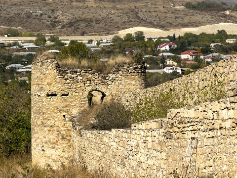 Medieval Askeran Frotress, built in 1751, located in the Askeran village of Azerbaijan as seen on October 2025.