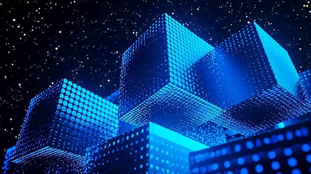 BlueNeonArchitecturalStructureinCosmicSpace