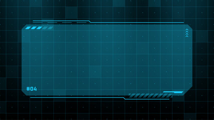 Blue futuristic interface element data screen. Abstract digital hud for technology presentation background and graphic display. © marruu