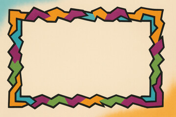 Obraz premium Retro abstract frame with colorful geometric border