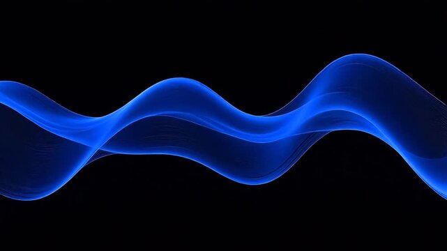 BlueWaveLineonBlackBackground
